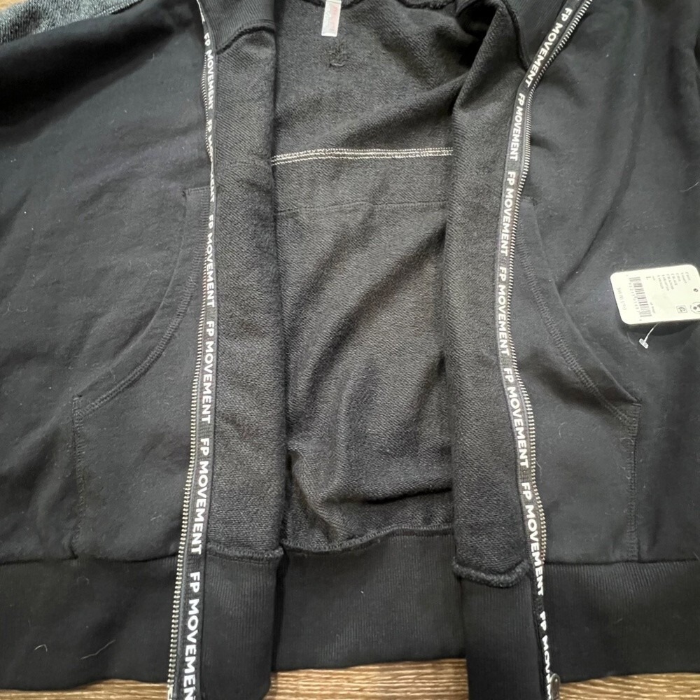 FP Movement By Free People High Jump Full-Zip Sweatshirt, Sz Large, Black/Gray - Picture 10 of 16